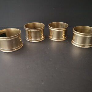 Vintage Reed & Barton Set of 4 Solid Brass Napkin Rings Made in India